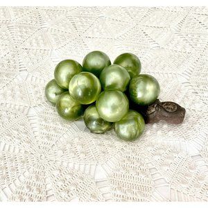 Pearlescent green grapes cluster, retro Lucite acrylic, 1960s mid century decor